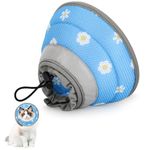 HAPPY HACHI Cat Cone Collar Soft, Adjustable Cat Recovery Collar, After Surgery Recovery Anti Lick Lightweight Elizabethan Collars For Kittens puppy,S