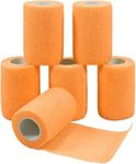 MuscleFix Vet Wrap Cohesive Self Adhesive Bandage for Humans & Pets (Dogs, Cats, Birds), Breathable, Elastic (10cm X 4.5 mtr, Pack of 6) Orange