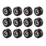 Jopto 12PCS POM Wheel Pulley Wheels, Plastic Linear Bearing Pulley Passive Round Wheel Roller Small POM Models for 3D Printer