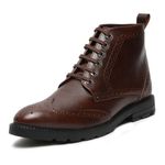 LOUIS STITCH Chukka Boots for Men | High Ankle Leather Boots | Formal Office & Business Wear | Versatile Hiking and Casual Shoes | Stylish and Durable Formal for Men Size-UK09 Brown (BT-WBNDCKBG)