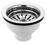 KYOTO Kitchen Sink Strainer Stainless Steel Heavy Duty with PVC SS 4" Inches Kitchen Sink Jali/Jali Drain Outlet/Drain Filter Jali & Basin Basket Filter Stopper Drainer