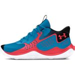 Under Armour Unisex-Adult Jet '23 Basketball Shoe, (401) Capri/Black/Red Solstice, 9 Women/7.5 Men