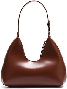 NahiAoo Shoulder Bag for Women Small Black White Shoulder Purse Hobo Bag Trendy Purse 2023, Brown, Small