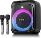 TONOR Karaoke Machine for Adults & Kids, Portable Singing PA Speaker System with 2 Wireless Microphones and RGB LED Lights, Supports AUX/USB/TF Card for Party, Home Karaoke, Outdoor Activities K6