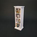 Charming Miniature White Bookshelf 1:12 Scale: Perfect Addition for Dollhouses and Miniature Scenes