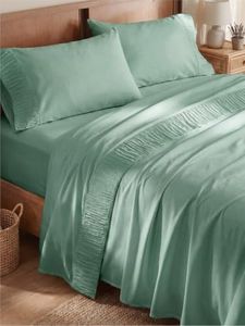 Bedsure California King Sheet Sets - 4 Pieces Soft Cal King Sheets - Breathable & Cooling - Hotel Luxury - Easy Care Polyester Microfiber Bedding for Kids, Women, Men, Mint Green