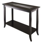 Winsome Wood Genoa Rectangular Console Table with Glass and Shelf