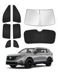 Canvcle Sunshades for Honda CRV 2023-2024 2025 CR-V Accessories Windshield Sun Shade Side Rear Window Shade Cover Sun Visor Shield Privacy Protection Keep Vehicle Cool Black 8PCS