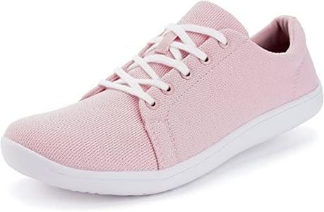 WHITIN Women's Minimalist Barefoot Shoes Wide Width Toe Box Size 11 Zero Drop Arch Support Comfortable Cute Flats Gym Road Running Workout Nurse Skate Tennis Casual Athletic Sneakers Ladies Pink 42