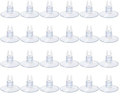 AQUANEAT Aquarium Suction Cups, for Fish Tank Airline Tubing, with Clips 3/16" air Hose Holder, 24pcs (Clear)