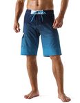 Nonwe Men's Sportwear Quick Dry Board Shorts with Lining, Blue-343, 34