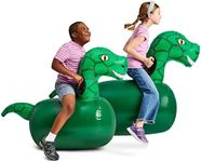 HearthSong Inflatable Dinosaur Bouncer Set – 2 Bouncing Hippity Hop Dino Racers – Ride On Toys with Handles and Weighted Bottoms – Outdoor Active Play for Kids and Adults - Max Weight 200 Lbs