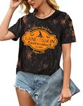 Fawniss Women Halloween Shirt Hocus Pocus Graphic Shirts Sanderson Bed and Breakfast Tee (TDBlack, Large)