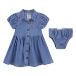 Levi's Baby Girls' LVG Bubble SLV Shirt DRES 1EK144 Coordinated Outfits, Clean Medium, 3M