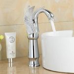 B Backline Brass Basin Mixer Tap Hot Cold | Wash Basin Mixer Faucet | Pillar tap for wash Basin | Tap for Bathroom Livingroom & Bathroom (Silver Tap Long)