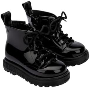 mini melissa Coturno Boots for Little Kids, Black, 6