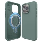 elago Magnetic Silicone Case Compatible with iPhone 15 Pro Max Case 6.7 Inch Compatible with All MagSafe Accessories - Built-in Magnets, Soft Grip Silicone, Shockproof [Midnight Green]