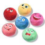 Squeaky Dog Toys, [6 Pack] Soft Stuffed Plush Balls with Squeakers, Interactive Fetch Play for Puppy Small Pets