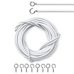 Zuvo Net Curtain Wire with Hooks and Eyes - 3 m Extra Strong Curtain Wire with 4 Hooks and Eyes - Perfect Curtain Wire Kit