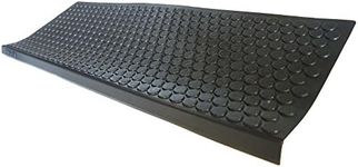 Rubber-Cal Coin-Grip Non-Slip Rubber Tread Stair Mats (6 Pack), Black