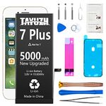 [5000 mAh] Battery for iPhone 7 Plus TAYUZH Upgraded High Capacity Replacement Battery New 0 Cycle Li-ion Battery for 7 Plus A1661 A1784 A1785 with Repair Tool Kit and Instruction