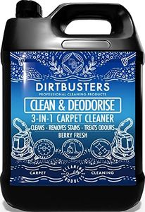 Dirtbusters Clean and Deodorise Prodotto professionale concentrato 3 in 1 per moquette e tappezzeria 1 x 5 litri, soluzione detergente.