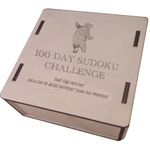 100 Day Sudoku Puzzle Challenge - They Get Harder Every Day - With Wooden Box makes a great gift Dad Granddad (Sudoku)