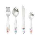 Premium Peppa Pig Kids Cutlery Set - 304 Stainless Steel Silverware Set - Fun Children's Flatware Set, Perfect for Birthday Gift Set - Includes Fork, Knife, Spoon, and Teaspoon