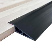 Floor-Transition-Strip Door-Threshold-Ramp 36 inch, Threshold 1/2'' ~ 3/5'', Thresholds Ramps for Doorways, Vinyl-Transition-Strip for Door/Floor (Black, 36 in)