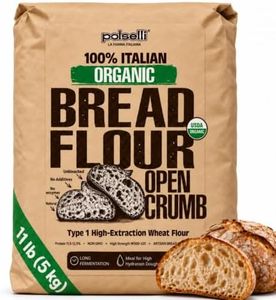 Polselli Organic Bread Flour, High-Extraction Type 1 Wheat Flour, 5 kg