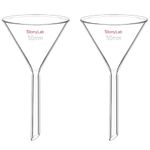 StonyLab 2-Pack Glass Heavy Wall Funnel Borosilicate Glass Funnel, Short Stem 50mm Diameter, 50mm Stem Length