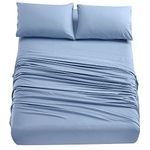 Home Beyond & HB design - 3-Piece Bed Sheets Set (Twin, Blue) - Premium Hotel Quality Bedding Sheets - Breathable Ultra Soft Brushed Microfiber - 14 Inches Deep Pocket, Wrinkle Fade Resistant