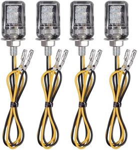 Justech 4 PCS Motorcycle Turn Signal Light, Universal 6LEDs Motorcycle Turn Signals Led Kit, DC 12V Waterproof Motorcycle Motorbikes Mini Turn Signal Indicator Amber Blinkers M6