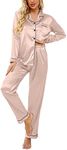 Ekouaer Satin Pjs Two Piece Silk Pa