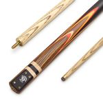 Jonny 8 Ball Traditional Range 57 Inch 3 Piece Centre Jointed Length Adjustable Snooker Pool Cue 9mm Tip - Shorten to 44 Inch (Red Yellow Explosion)