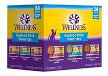 Wellness Complete Health Seafood Pate Variety Pack Canned Adult Cat Food, 3-Oz Can (Pack of 24-2 of 12x3oz case)