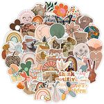 Aesthetic Boho Stickers, 100 Pcs Cute Vinyl Waterproof Stickers for Water Bottles, Laptop, Phone, Journaling, Scrapbook Junk Journal, Scrapbooking Supplies Kit Stickers for Teens Girls Adult