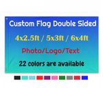 Personalised Flags for Outside/Indoor Custom Double Sided Flags 4 x 2.5ft/5 x 3ft/6 x 4ft/with Eyelets, Design Your Own Flag with Picture/Photo/Logo/Text Print for Christmas Birthday Garden Yard