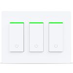 Milfra Smart Switch 3 Gang,Smart WiFi Light Switch Work with Alexa Assistant,Voice and Remote Control,No Hub Required,Single-Pole Only