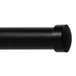 TiMi Window Curtain Rod Decorative Adjustable Curtain Rods 1'' Classic Caps, 48 to 84-Inch, Black