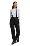 Mountain Warehouse Moon Womens Slim Leg Ski Pant - Water-resistant Trousers in Rip Stop Fabric with Detachable Braces & Ankle Zips - Best for Skiing & Winter Sports Black 10