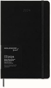 Moleskine Weekly Smart Planner 12 Months 2024, Smart Planner, Agenda 2024, Elastic Closure, Black Colour