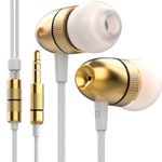 Betron ELR50 Headphones Earphones Wired with Noise Isolating In-Ear Earbuds, Gold