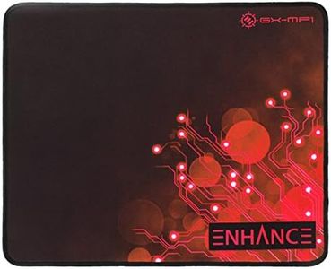 ENHANCE Alfombrilla Ratón Gaming XL Grande Superficie de Baja Fricción para Buen Deslizamiento de Ratón Costuras en los Bordes y Base de Goma Antideslizante Gamers Profesionales - Rojo