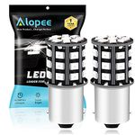 Alopee 2 Pack BA15S P21W 1156 LED Bulbs, 12V-24V Red 2835 33 SMD LED Light Bulb for Brake Lights Tail Stop Parking Lights Position Lights Interior RV Camper Bulbs