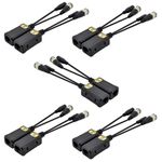 5 Pairs 8MP/4K Passive HD BNC Video Power Balun Transceiver Transmitter Via UTP RJ45 Cable AHD/TVI/CVI/CVBS Cable Connectors for 720P/960P/1080P/3MP/5MP/8MP CCTV Security Cameras