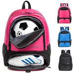 Youth Soccer Bags Soccer Backpack Basketball vollyball Football Bag Backpack Kids Ages 6 Up with Ball Compartment All Sports Bag Gym