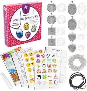 Pinwheel Crafts Jewelry Making Kit - Kids Crafts Make Your Own Glass Pendant Necklace - Craft Kits for Girls Ages 7 12