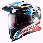 Axor X Cross X1 ISI ECE DOT Certified Full Face Dual Sport Peak Off Road Helmet for Men and Women White Red L