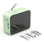 Pristar Label Maker Machine P15 Bluetooth Label Maker with Tape, USB Rechargeable Thermal Label Printer for iOS & Android Easy to Use Wireless Sticker Label Printer for Home Office School (Green)